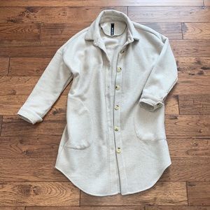 Beige Long Shacket